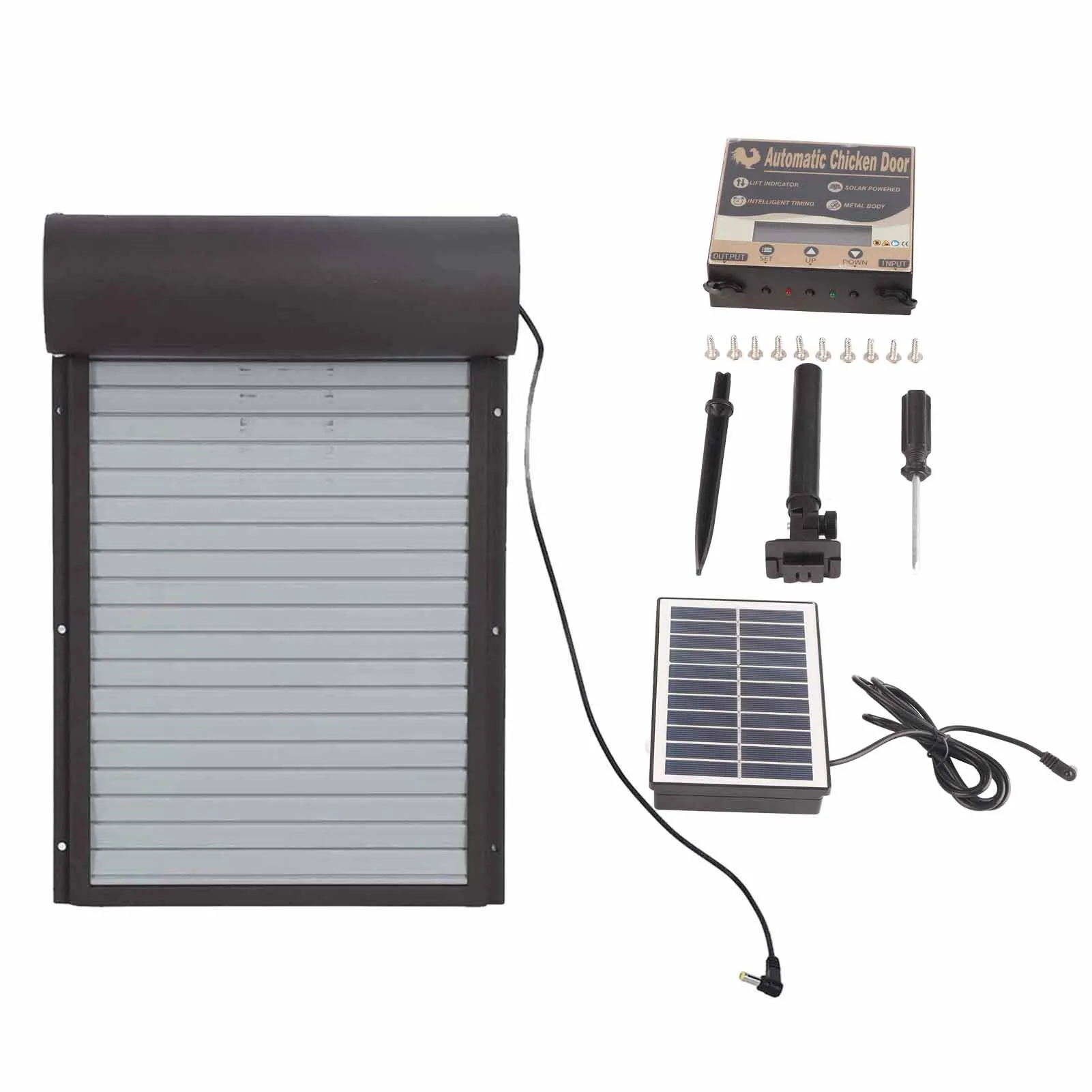 Automatic Chicken Coop Door Solar Powerd Metal Rolling Curtain Chicken House Door With Timer For Chicken Duck Poultry
Automatic Chicken Coop Door Solar Powerd Metal Rolling Curtain Chicken House Door With Timer For Chicken Duck Poultry