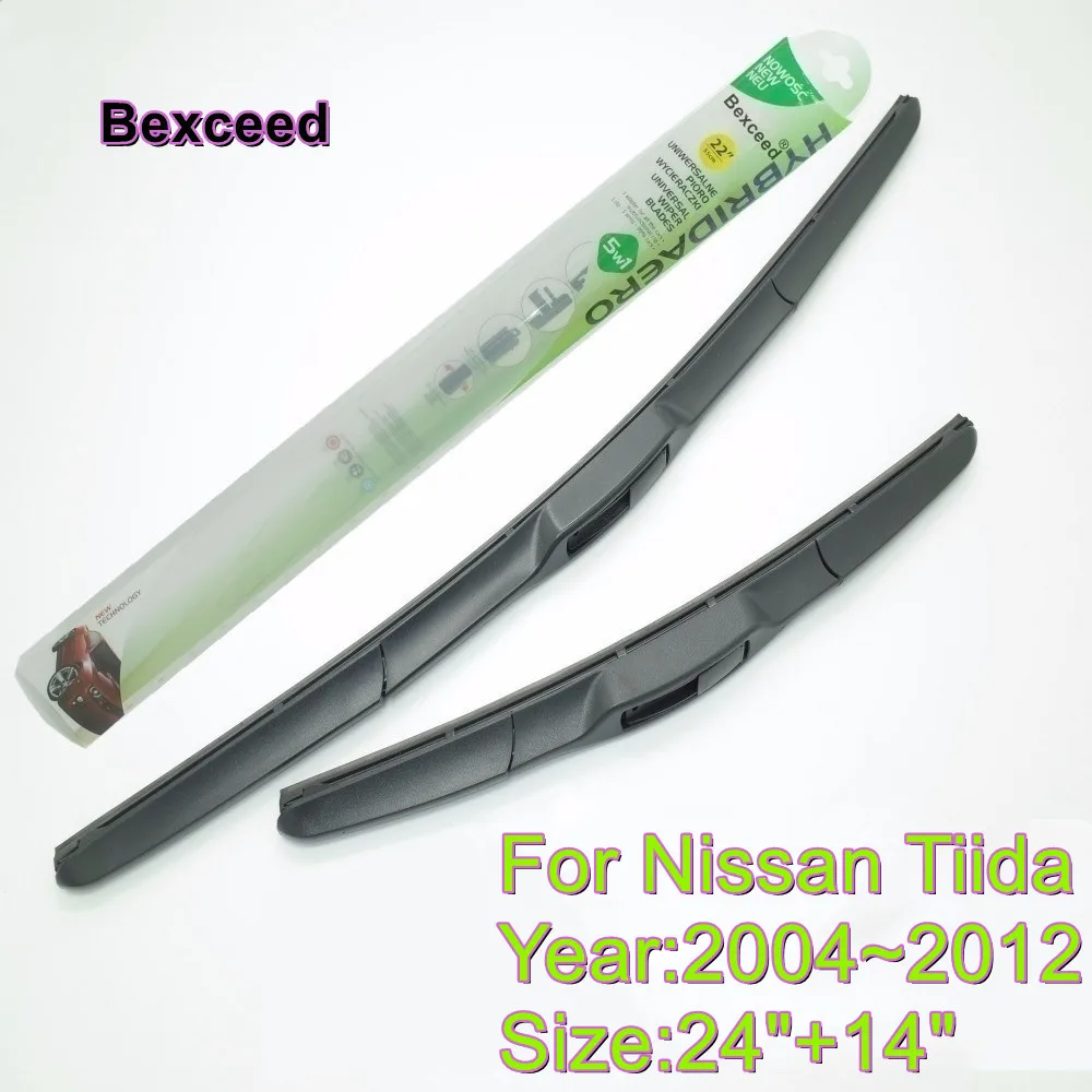 Hybrid Wiper Blade for Nissan Tiida 24"+14" Bexceed of Rubber Car Windshield Windscreen 2004 2005 2006 2007 2008 2009 2010 2012
Hybrid Wiper Blade for Nissan Tiida 24"+14" Bexceed of Rubber Car Windshield Windscreen 2004 2005 2006 2007 2008 2009 2010 2012