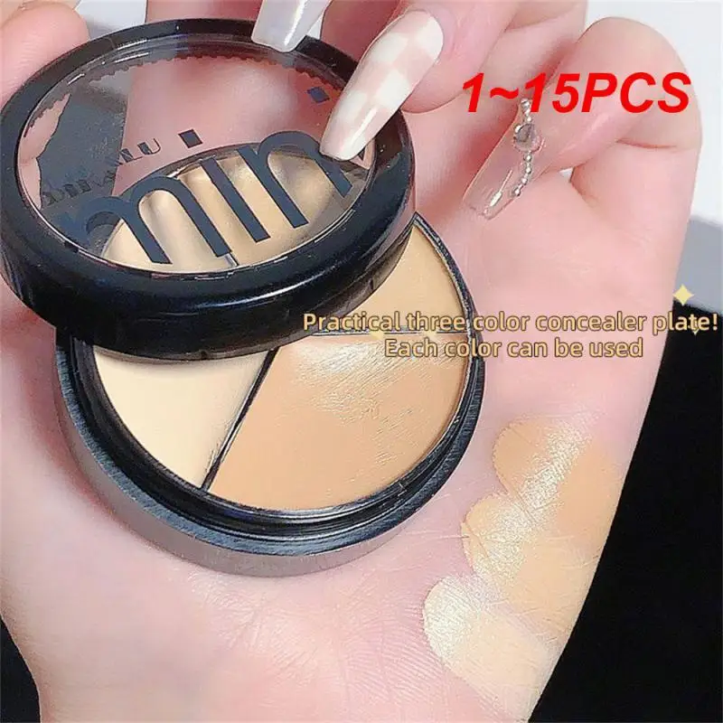 

1~15PCS Moisturizing Contour Concealer Palette with Brush 3 Colors Full Coverage Acne Spot Dark Circles Concealer Cream Makeup