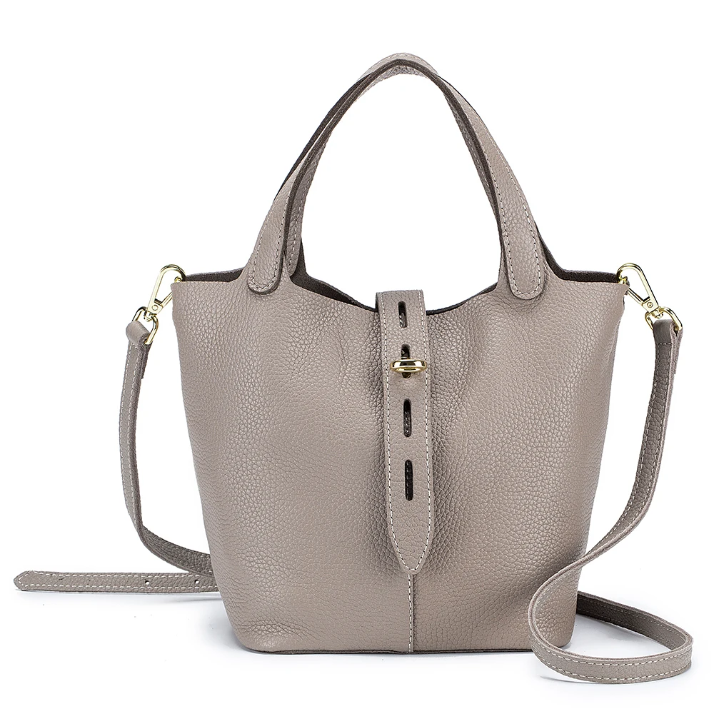 Ladies Handbags Bucket Style Cowhide Genuine Leather Shoulder Purse With Top Handle Lock Closure Crossbody With Small Zipper Bag
Ladies Handbags Bucket Style Cowhide Genuine Leather Shoulder Purse With Top Handle Lock Closure Crossbody With Small Zipper Bag