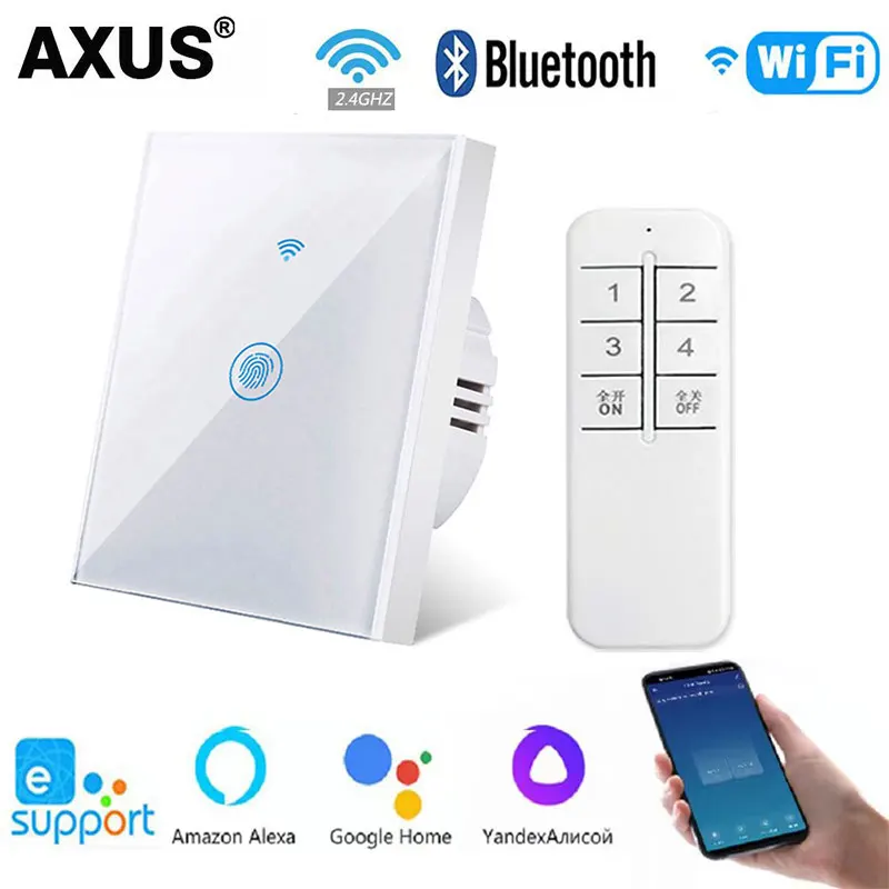 

EWelink App Wifi Smart Switch Bluetooth RF Touch Light Switch Alexa Google Voice Control Neutral Wire Or No Neutral Wire Install