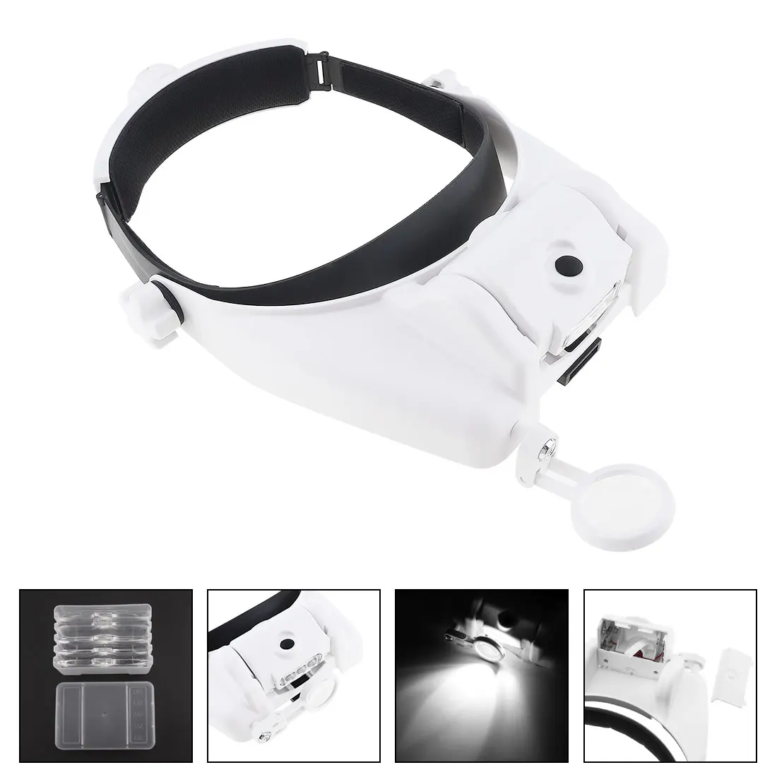 Headband Eyeglass Magnifier 14X 31 Amplification Ratio Adjustable Interchangeable 3 LED Lights and 6 Lens for Reading Books
Headband Eyeglass Magnifier 14X 31 Amplification Ratio Adjustable Interchangeable 3 LED Lights and 6 Lens for Reading Books