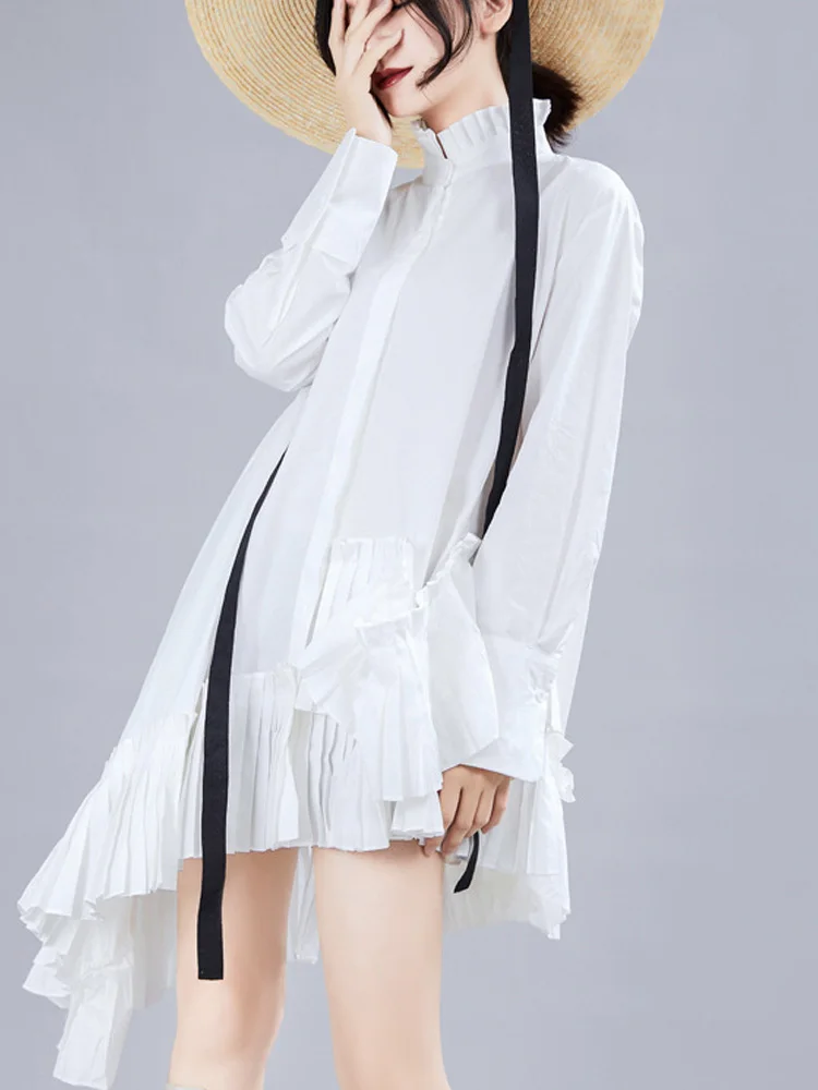 Micosoni Chinese Style White Black Blusas Femininas Pleats Irregular Cotton Dress Spring 2022 Women's Vestido Feminino One Size
Micosoni Chinese Style White Black Blusas Femininas Pleats Irregular Cotton Dress Spring 2022 Women's Vestido Feminino One Size