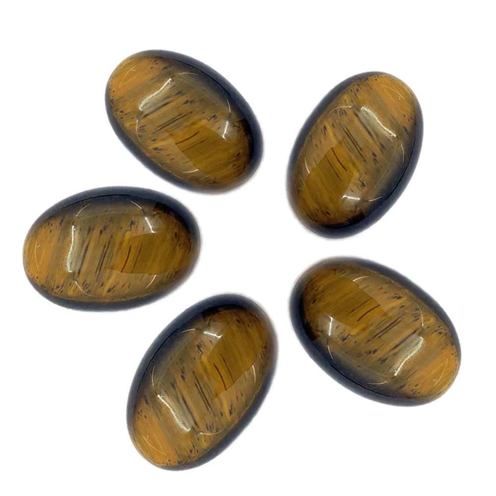 

1PC Natural Tiger Eye Stone Cabochon Gem Stones No Drilled Hole Oval CAB Bead for Women DIY Handcrafted Jewelry Making Ring