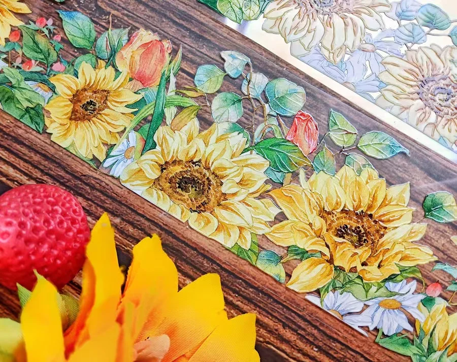 Lovely Sunflower Crystal PET Tape for Card Making DIY Scrapbooking Plan Decorative Sticker 
Lovely Sunflower Crystal PET Tape for Card Making DIY Scrapbooking Plan Decorative Sticker