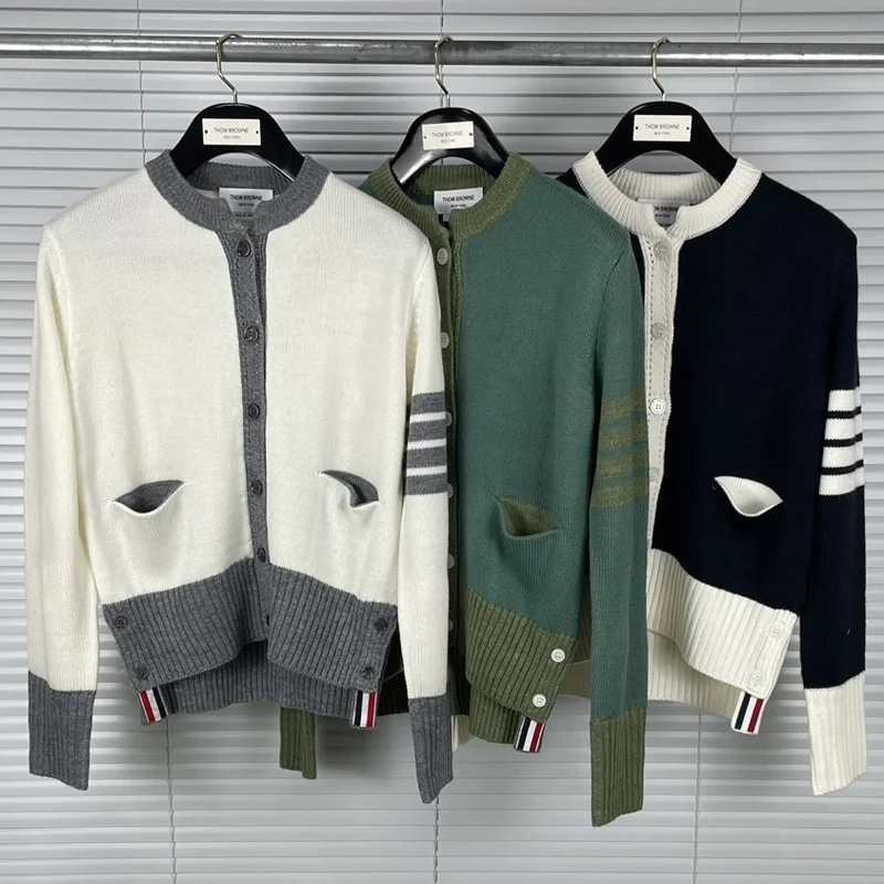 Fashion TB THOM Brand Sweater Women Autumn Winter Slim Fit O-Neck Cardigan Clothing Patchwork Thick Wool Striped Casual Coat
Fashion TB THOM Brand Sweater Women Autumn Winter Slim Fit O-Neck Cardigan Clothing Patchwork Thick Wool Striped Casual Coat