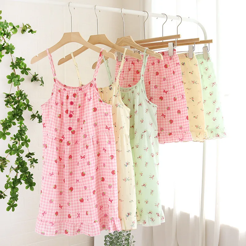 Printing Sling Tops with Shorts Pajamas Women's Summer Cotton Thin Section Cool Sleeveless Shorts Suit Home Pijamas Women Cotton
Printing Sling Tops with Shorts Pajamas Women's Summer Cotton Thin Section Cool Sleeveless Shorts Suit Home Pijamas Women Cotton