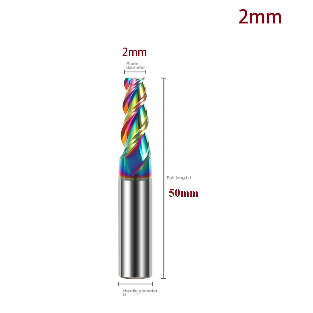 Colorful End Mill Aluminium HRC55 3F Milling Cutter Acrylic Wood CNC Endmils Milling Cutter Tool 1.0 1.5 2.0 2.5 3.0 3.5 4.0mm
Colorful End Mill Aluminium HRC55 3F Milling Cutter Acrylic Wood CNC Endmils Milling Cutter Tool 1.0 1.5 2.0 2.5 3.0 3.5 4.0mm