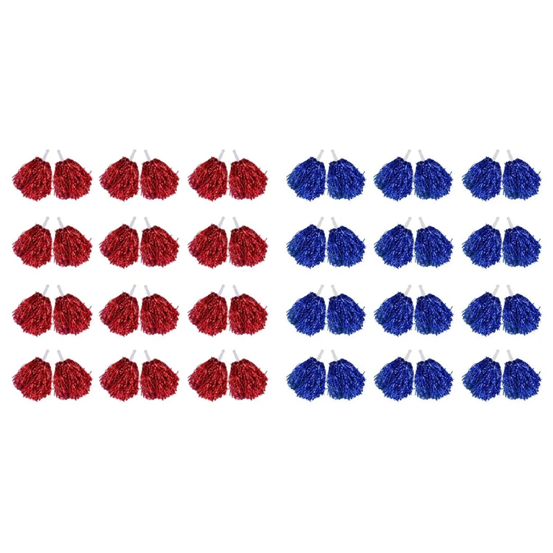 48X Cheerleading Pom Poms Metallic Foil Cheer Pom Poms With Plastic Handle For Adults Kids Cheerleaders Party Red & Blue
48X Cheerleading Pom Poms Metallic Foil Cheer Pom Poms With Plastic Handle For Adults Kids Cheerleaders Party Red & Blue