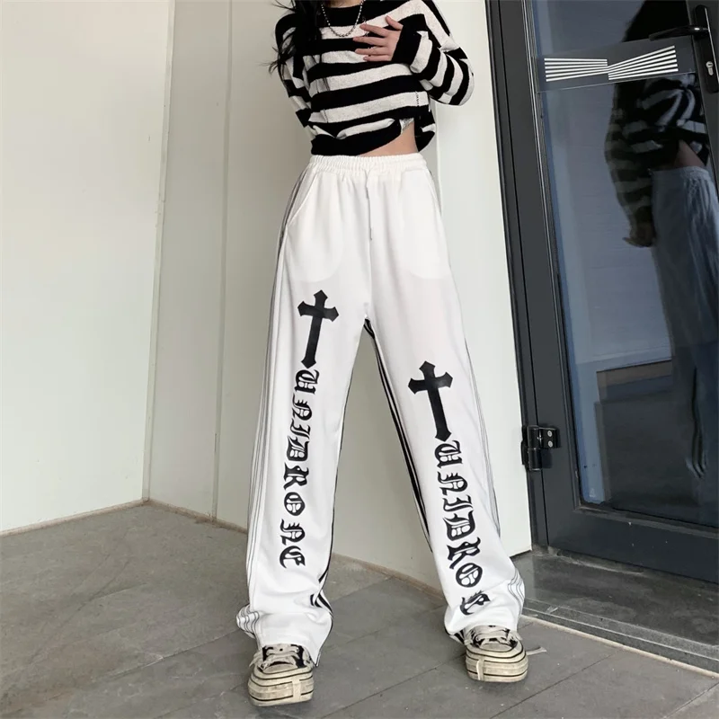 New Summer Pants Men Women Streetwear Hip Hop Vintage Gothic, Cross, Print Striped Trousers Loose Wide Leg Straight Pants Cotton
New Summer Pants Men Women Streetwear Hip Hop Vintage Gothic, Cross, Print Striped Trousers Loose Wide Leg Straight Pants Cotton