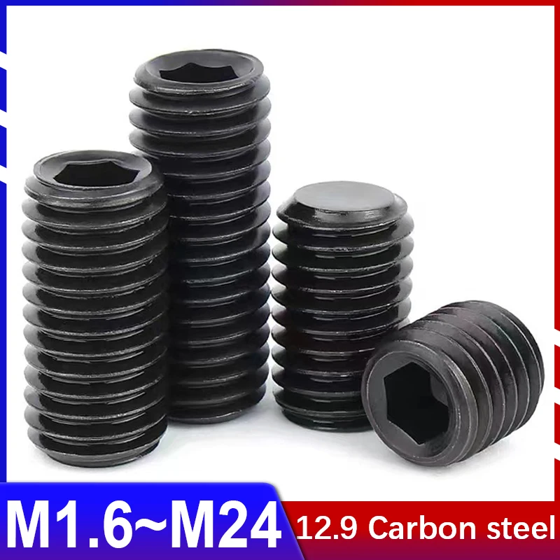 12.9 Carbon Steel Set Screw Concave End Machine/inner Hexagon/kimmi Jimi Top Wire Screw/headless Screw Black M1.6 M2 M2.5 M3~M24
12.9 Carbon Steel Set Screw Concave End Machine/inner Hexagon/kimmi Jimi Top Wire Screw/headless Screw Black M1.6 M2 M2.5 M3~M24
