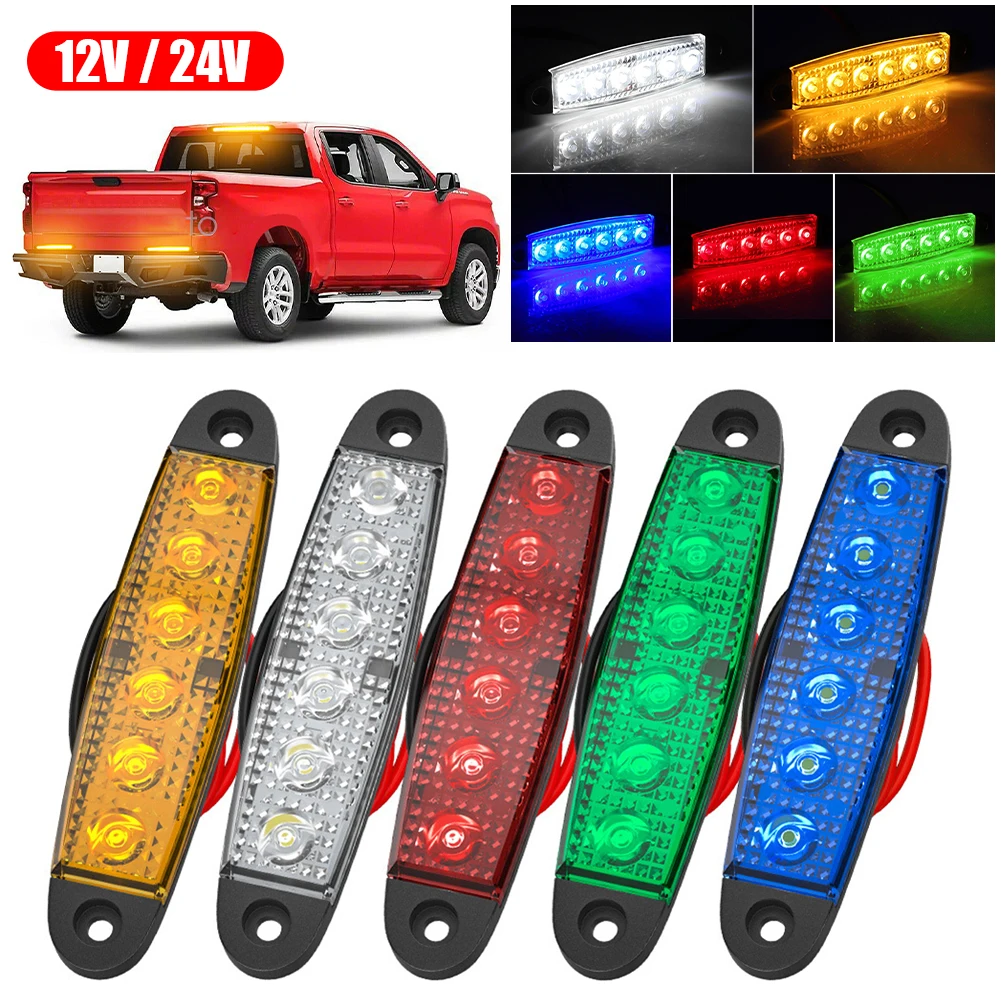 10PCS 6LED Side Marker Warning Signal 12/24V Truck Trailer Side Indicator Lights Brake Rear Tail Lamp Waterproof White Red Amber
10PCS 6LED Side Marker Warning Signal 12/24V Truck Trailer Side Indicator Lights Brake Rear Tail Lamp Waterproof White Red Amber