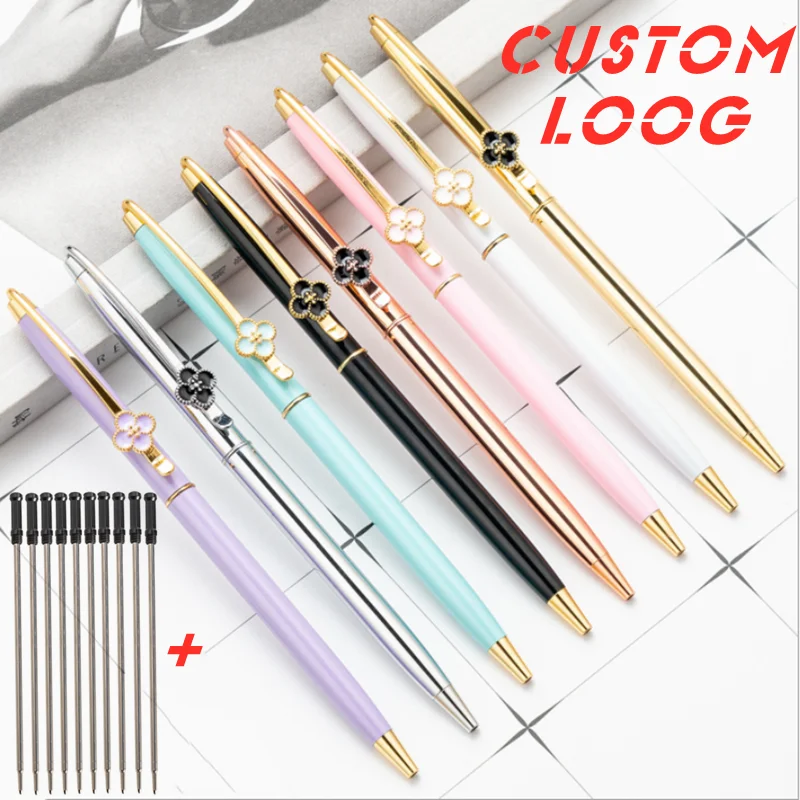 

Customized LOGO Fashion Metal Ballpoint Pens School Office Hotel Advertising Ball Gel Pen Promotional Gift Pens Custom Souvenirs