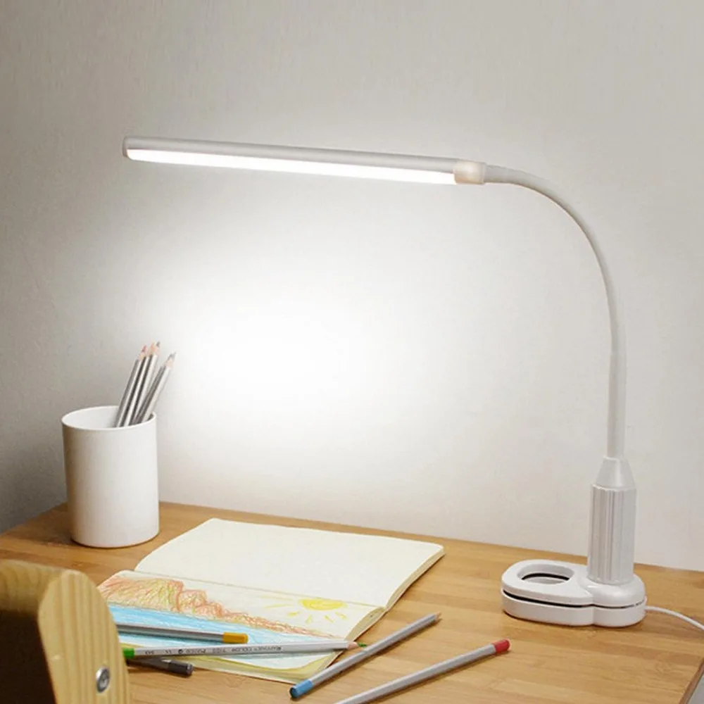 LED White Desk Lamp Eye Protection Clip Desk Lamp Stepless Dimmable Bendable USB Powered Touch Sensor Bedroom Bedside Lamp
LED White Desk Lamp Eye Protection Clip Desk Lamp Stepless Dimmable Bendable USB Powered Touch Sensor Bedroom Bedside Lamp