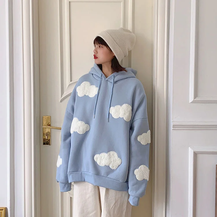 Women's Cute Clouds Pattern Hoodie Oversized Sweatshirt Long Sleeve Pullover Drawstring Hoodie Loose Casual Clothing
Women's Cute Clouds Pattern Hoodie Oversized Sweatshirt Long Sleeve Pullover Drawstring Hoodie Loose Casual Clothing