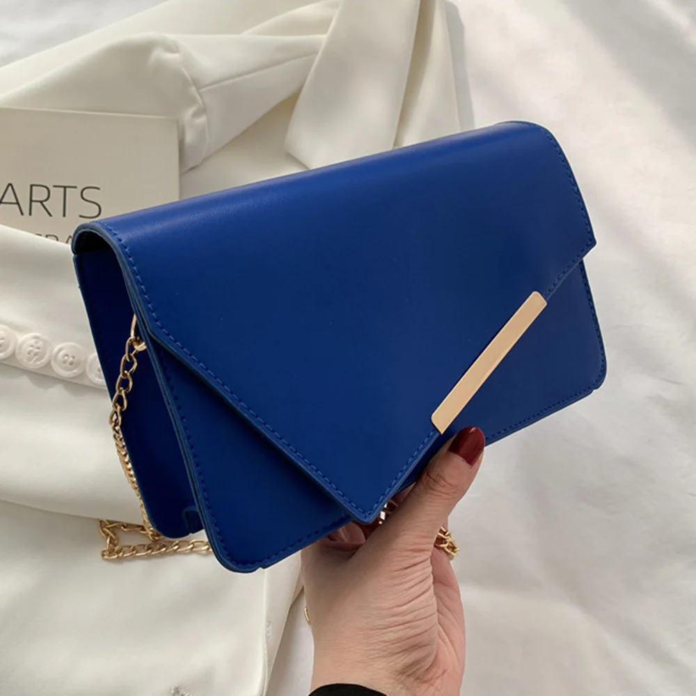 

2023 New Blue Crossbody Bags for Women Small Flap Bags Chain Strap Shoulder Bag Ladies Chain Criss-cross Bag