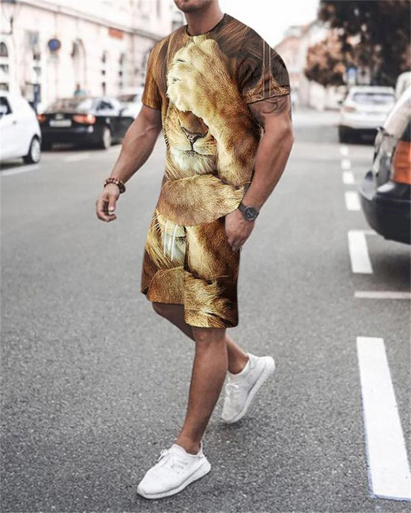 Men's sports suit T-shirt + shorts workout clothes 2-piece set of flame 3D creative printing short-sleeved sportswear
Men's sports suit T-shirt + shorts workout clothes 2-piece set of flame 3D creative printing short-sleeved sportswear