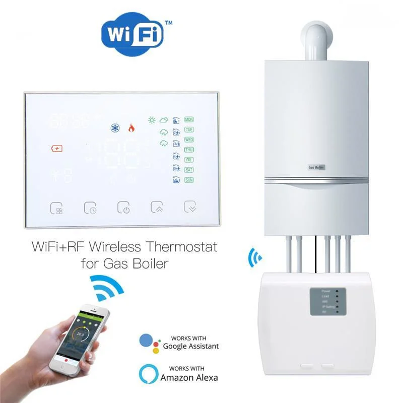 WiFi RF Thermostat Tuya Smart Temperature Controller Water/Electric/Gas Boiler Heating APP Control Via Alexa Google Home
WiFi RF Thermostat Tuya Smart Temperature Controller Water/Electric/Gas Boiler Heating APP Control Via Alexa Google Home