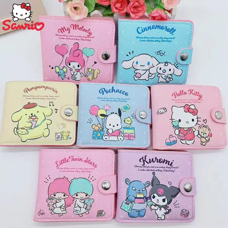 Sanrio Kuromi Hello Kitty My Melody Wallet Fold Button Short Coin Purse Simple Fashion Card Holder Portable Durable Friend Gift
Sanrio Kuromi Hello Kitty My Melody Wallet Fold Button Short Coin Purse Simple Fashion Card Holder Portable Durable Friend Gift