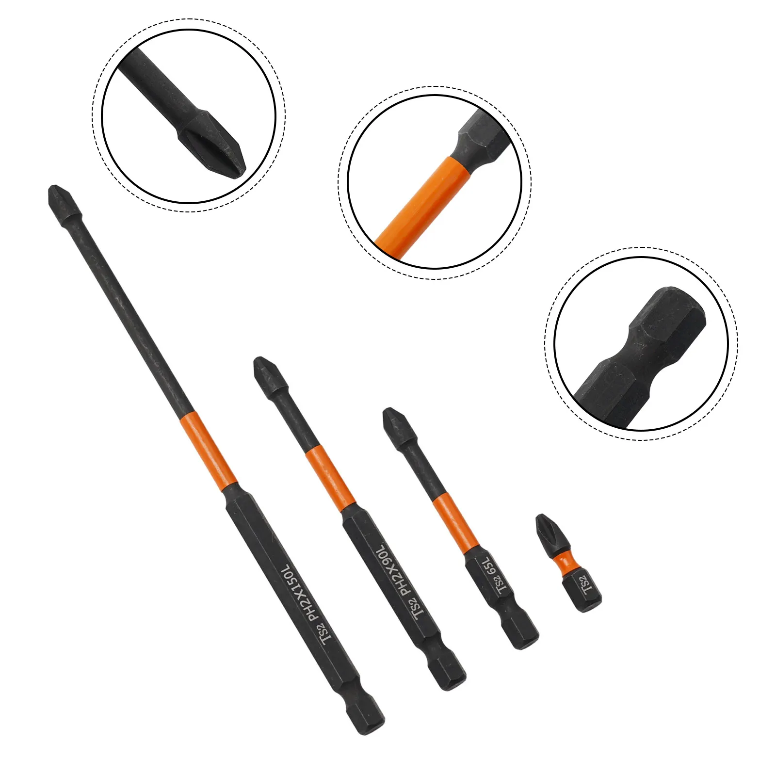 4pcs PH2 Impact Screwdriver Bit Set Magnetic Alloy Steel High Hardness Cross Screwdriver 25-150mm For Electric Screwdrivers
4pcs PH2 Impact Screwdriver Bit Set Magnetic Alloy Steel High Hardness Cross Screwdriver 25-150mm For Electric Screwdrivers