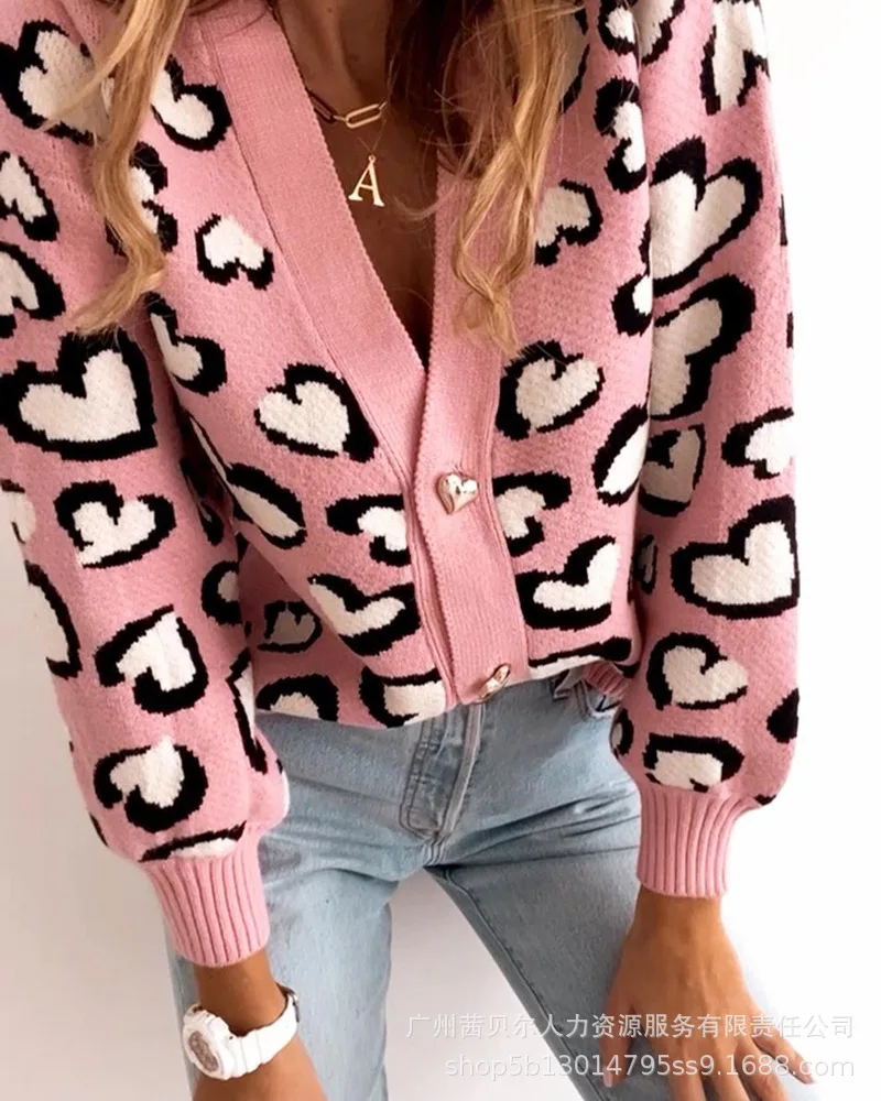 Women's Cardigan Sweater Love Print Long Sleeve Loose V Neck Jacket 2022 Spring Autumn Casual Single Breasted Pink Cardigans
Women's Cardigan Sweater Love Print Long Sleeve Loose V Neck Jacket 2022 Spring Autumn Casual Single Breasted Pink Cardigans