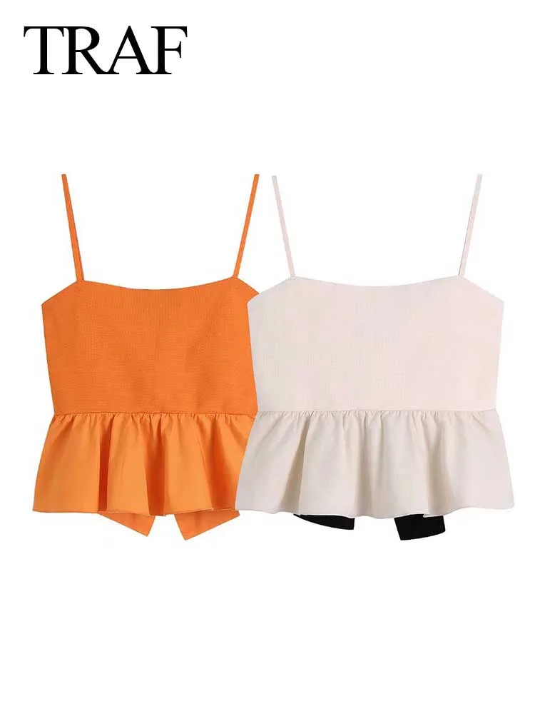 TRAF Fashion New Sling Tank Top One Word Neck Cotton Black Oversize Bow Slim Fit Ruffled Solid Beige Orange Vest Women Summer
TRAF Fashion New Sling Tank Top One Word Neck Cotton Black Oversize Bow Slim Fit Ruffled Solid Beige Orange Vest Women Summer