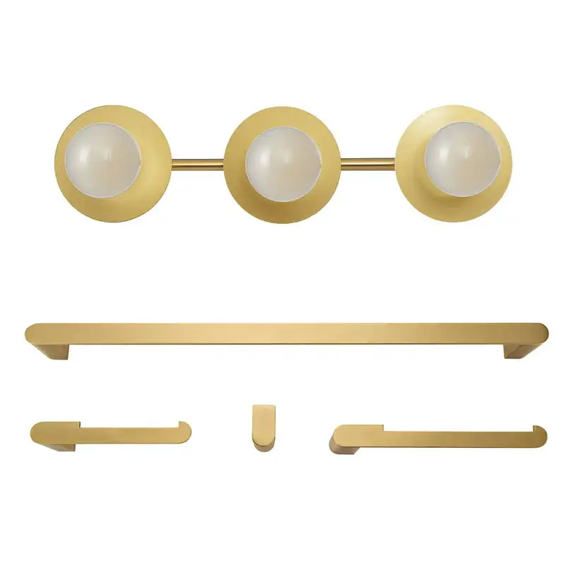 5-Piece Matte Brass All-In-One Bathroom Set with 20 Barhroom accessories Bathroom stuff Toothbrush cover туалетные ак
5-Piece Matte Brass All-In-One Bathroom Set with 20 Barhroom accessories Bathroom stuff Toothbrush cover туалетные ак