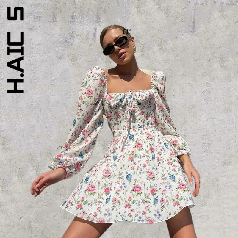 H.Aic S Dress Women New Popular Women's Dress Long Sleeve Ruched Print A Line Square Neck Tie up Mini Dress Holiday Elegant
H.Aic S Dress Women New Popular Women's Dress Long Sleeve Ruched Print A Line Square Neck Tie up Mini Dress Holiday Elegant