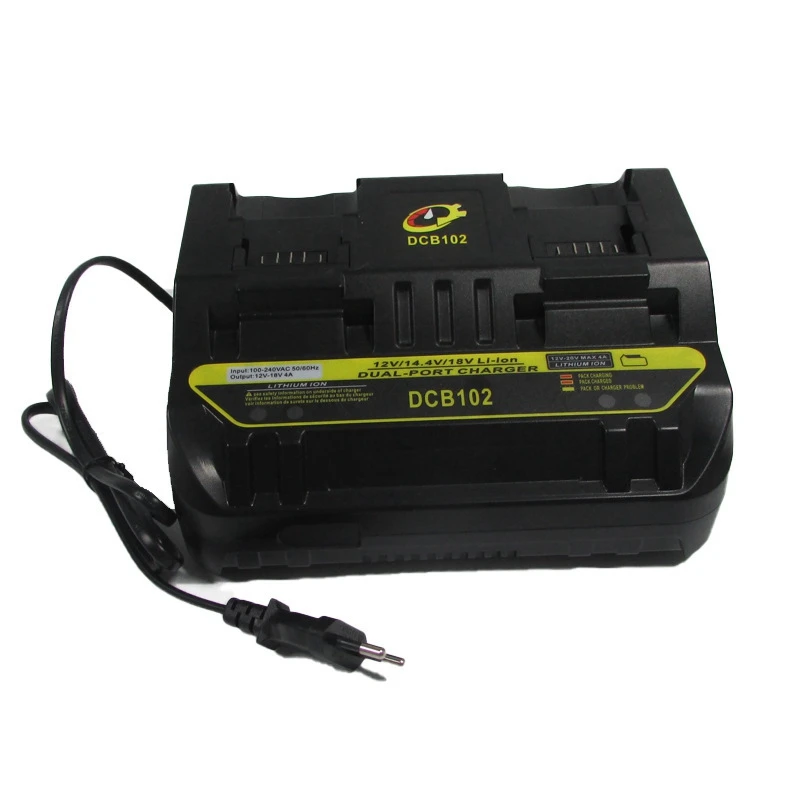 DCB102 Li-Ion Battery Charger Rapid 2 Slide Port 3A Charging Current USB for Dewalt 14.4V 18V Lithium Tool (EU Plug)
DCB102 Li-Ion Battery Charger Rapid 2 Slide Port 3A Charging Current USB for Dewalt 14.4V 18V Lithium Tool (EU Plug)