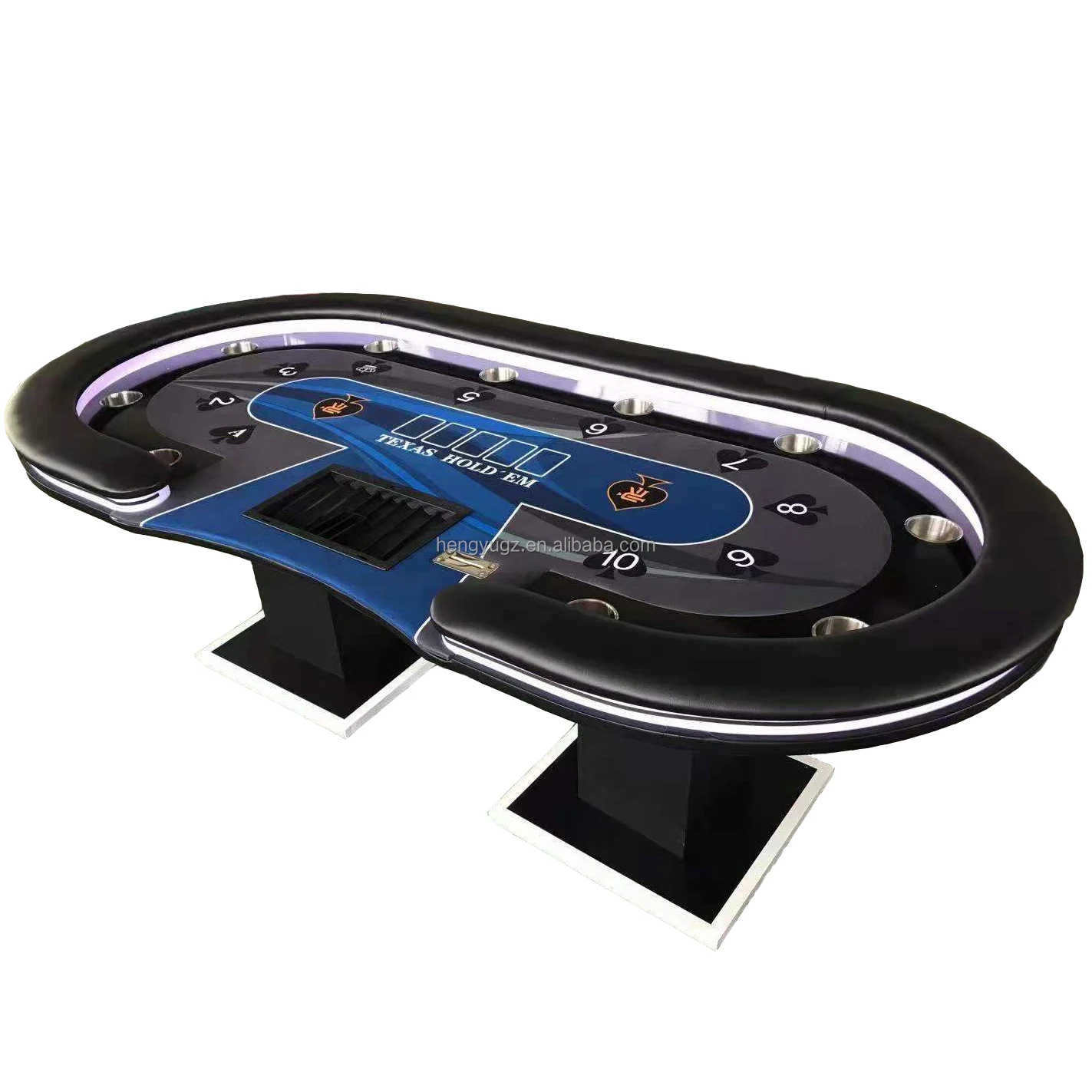 Светодиодный покерный стол Texas Hold em, классический дизайн, под заказ, 10 мест, игровой стол для покера 
Светодиодный покерный стол Texas Hold em, классический дизайн, под заказ, 10 мест, игровой стол для покера