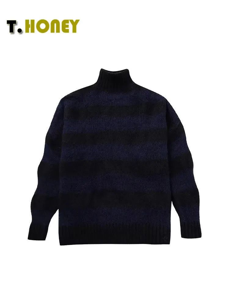 TELLHONEY Women Fashion Mock Neck Striped Knitted Sweater Female Casual Long Sleeves Loose Hollow Out Pullover
TELLHONEY Women Fashion Mock Neck Striped Knitted Sweater Female Casual Long Sleeves Loose Hollow Out Pullover