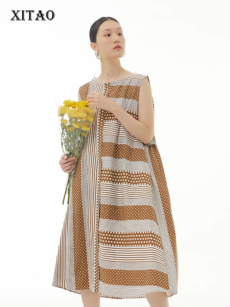 XITAO Fashion Casual Sleeveless Dress Contrast Color Striped Got Pattern Splicing Print Women Loose Simplicity New WMD6323
XITAO Fashion Casual Sleeveless Dress Contrast Color Striped Got Pattern Splicing Print Women Loose Simplicity New WMD6323