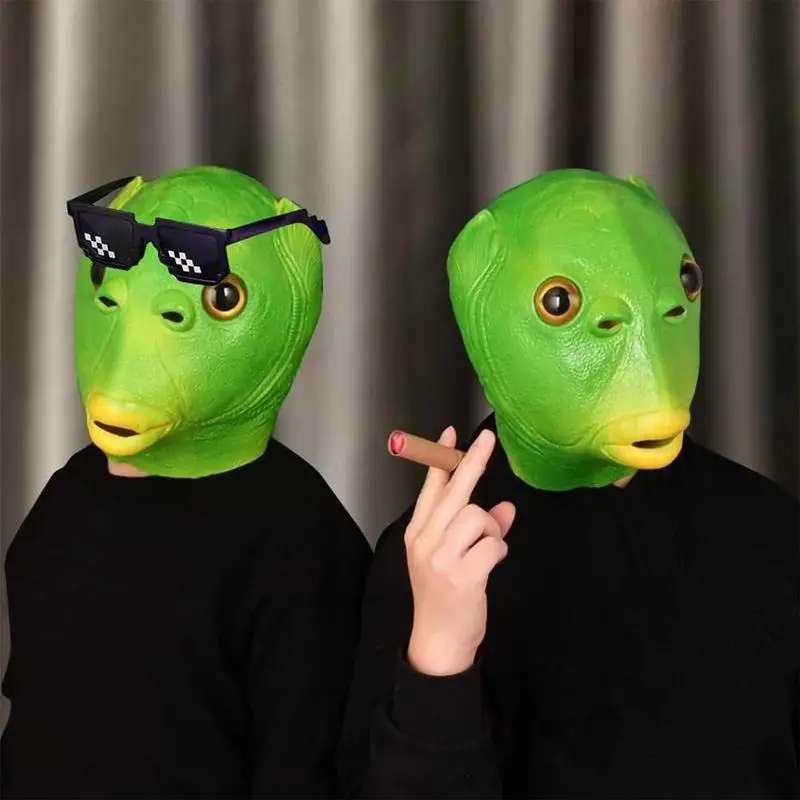 Funny Green Fish Mask,Green Mouth Fish Latex Mask,Green Fish Head Cover Headgear,Halloween Costume Party Halloween Cosplay
Funny Green Fish Mask,Green Mouth Fish Latex Mask,Green Fish Head Cover Headgear,Halloween Costume Party Halloween Cosplay