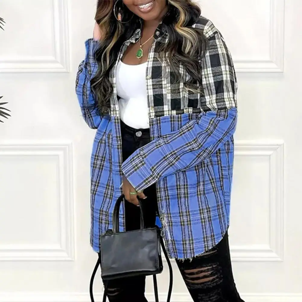 Рубашка-блузка Женская осенне-зимняя клетчатая с принтом и пуговицами
Рубашка-блузка Женская осенне-зимняя клетчатая с принтом и пуговицами