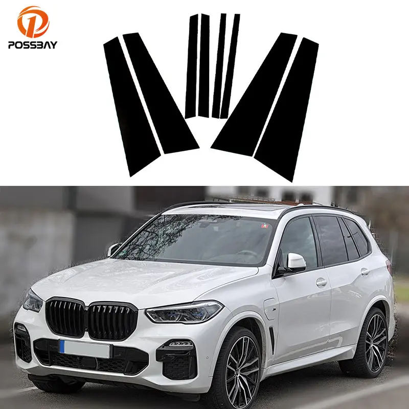 Для BMW X5 G05/G18/iX5 2019-2023 декоративная задняя крышка автомобильной двери окна блеск черный 8 шт./комплект