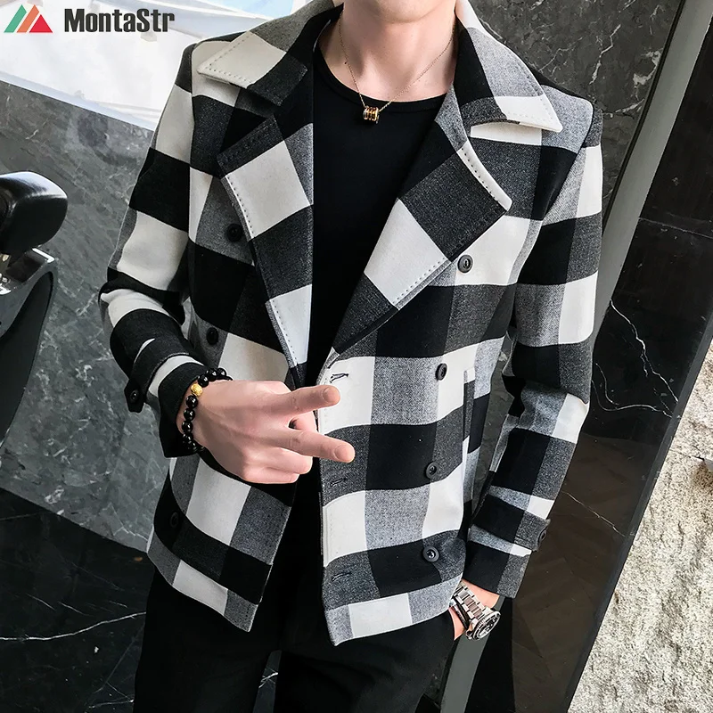 2022 Fashion New Men's Casual Boutique Plaid Woolen Short Coat / Male Woolen with Large Lapel Jacket Blends
2022 Fashion New Men's Casual Boutique Plaid Woolen Short Coat / Male Woolen with Large Lapel Jacket Blends