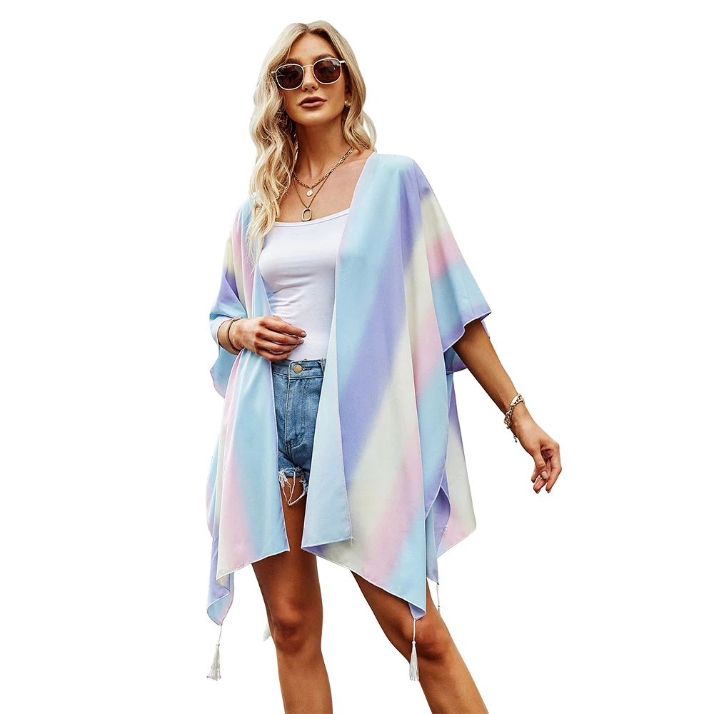 Women Sun Protection Shawl Lady Summer Chiffon Cardigan Holiday Bikini Blouse Breathable Gradient Beach Cape Tie-Dye Sexy Cloak
Women Sun Protection Shawl Lady Summer Chiffon Cardigan Holiday Bikini Blouse Breathable Gradient Beach Cape Tie-Dye Sexy Cloak