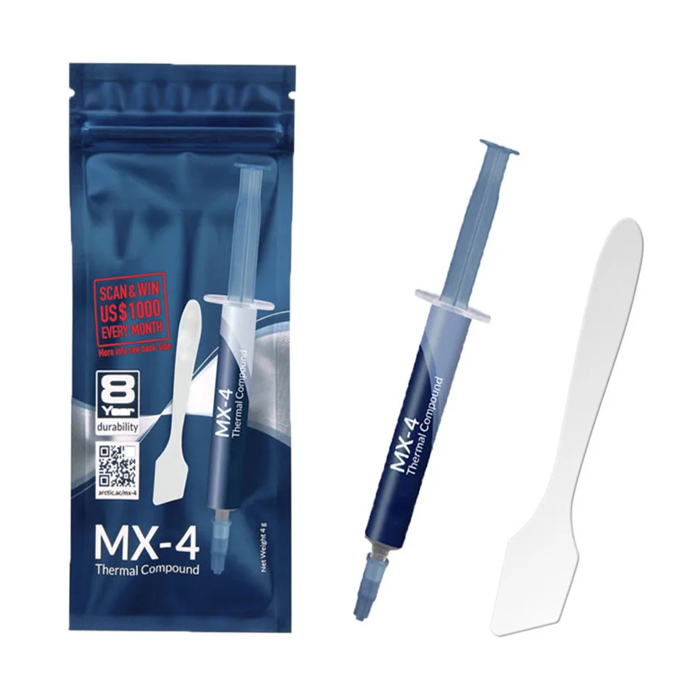 4g MX-4 Thermal Compound MX4 Conductive Grease MX 4 Silicone Paste Heat Sink Processor CPU GPU Cooler Cooling Fan Plaster
4g MX-4 Thermal Compound MX4 Conductive Grease MX 4 Silicone Paste Heat Sink Processor CPU GPU Cooler Cooling Fan Plaster