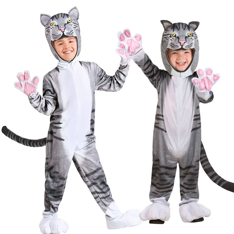 New Halloween Child Kid Baby Animal Cosplay Costume Grey Cat Tabby Cat Tiger Jumpsuits School stage performance Chi's Sweet Home 
New Halloween Child Kid Baby Animal Cosplay Costume Grey Cat Tabby Cat Tiger Jumpsuits School stage performance Chi's Sweet Home