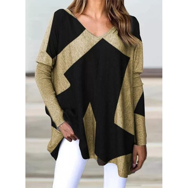 Casual Fashion Women's Tshirt Vintage Patchwork Long Sleeve Spring Tees Loose Sexy V Neck Irregular Basic Tops 2022 Aesthetic
Casual Fashion Women's Tshirt Vintage Patchwork Long Sleeve Spring Tees Loose Sexy V Neck Irregular Basic Tops 2022 Aesthetic
