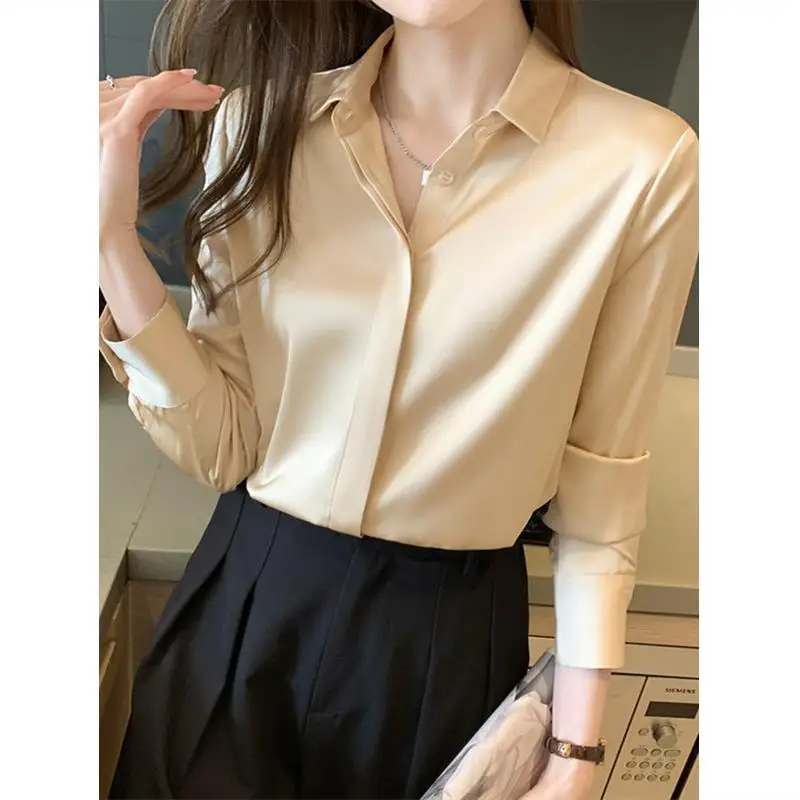 Shirts Women Turn-down Collar Fashion Female Casual New Tender Long Sleeve Elegant Blouses Office Ladies Solid Top Blouse G272
Shirts Women Turn-down Collar Fashion Female Casual New Tender Long Sleeve Elegant Blouses Office Ladies Solid Top Blouse G272