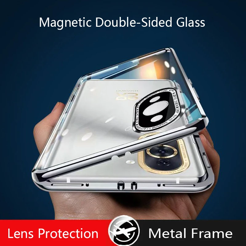Magnetic Adsorption Case For Huawei Honor Nova 10 Pro 9 50 70 SE Double-sided Glass all Lens Protection Anti-dust Snap On Cover
Magnetic Adsorption Case For Huawei Honor Nova 10 Pro 9 50 70 SE Double-sided Glass all Lens Protection Anti-dust Snap On Cover