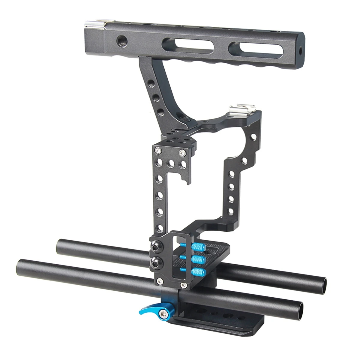 C5 Camera Cage Rod Rail Rig Follow Focus Support Handle Grip Stabilizer for Sony A7II A7R A6300 A6500 A6000(Blue)
C5 Camera Cage Rod Rail Rig Follow Focus Support Handle Grip Stabilizer for Sony A7II A7R A6300 A6500 A6000(Blue)