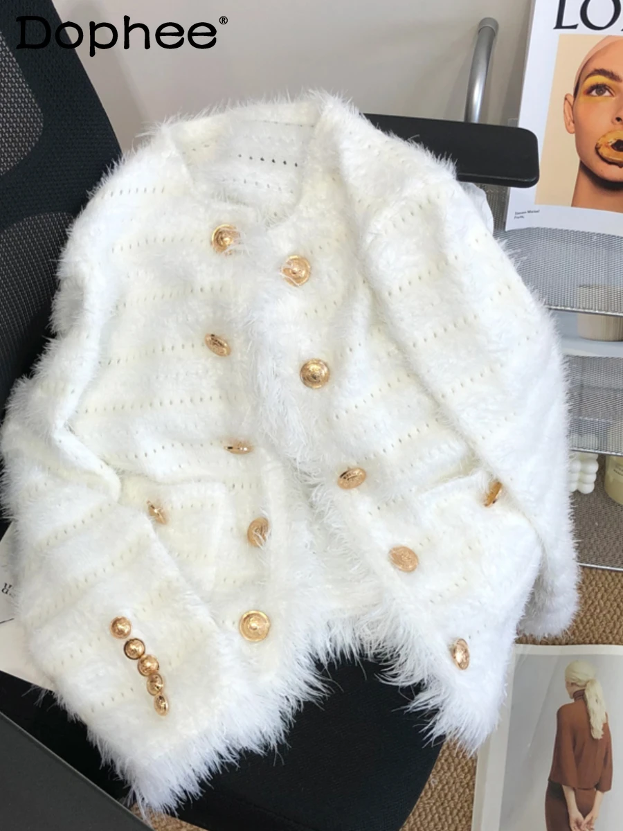 Heavy Industry Tassel Plush Knitted Coat Women 2022 Fall Winter New Slimming Long Sleeve Warm Sweater Metal Button Cardigan Top
Heavy Industry Tassel Plush Knitted Coat Women 2022 Fall Winter New Slimming Long Sleeve Warm Sweater Metal Button Cardigan Top