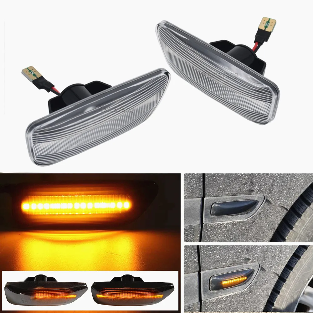 

2Pcs Dynamic Amber LED Side Marker Blinker Turn Signal Light For Volvo XC90 S80 XC70 V70 S60 2001-2009 30722641 3072264