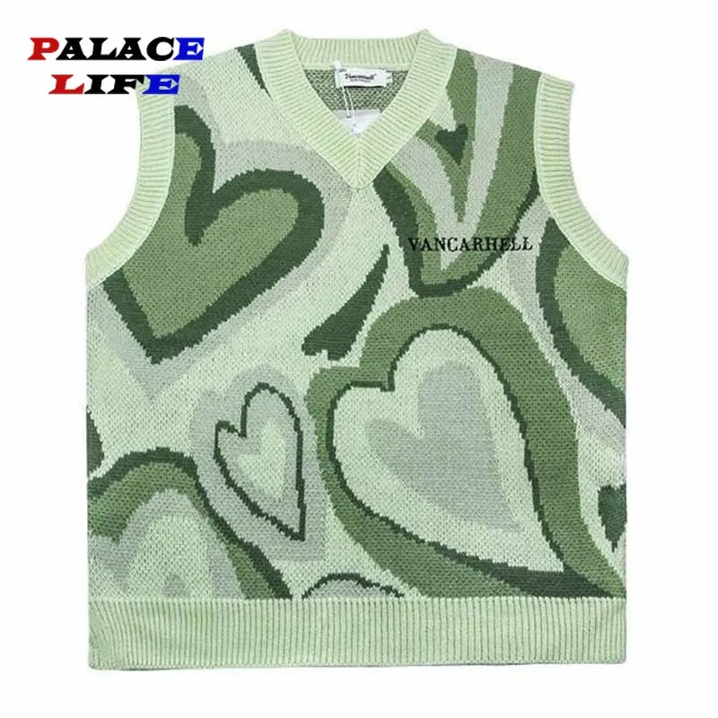 Harajuku Fashion Casual Sleeveless Knitwear Pullovers Men Hip Hop Knitted Jumper Sweaters Heart V-Neck Vest Streetwear
Harajuku Fashion Casual Sleeveless Knitwear Pullovers Men Hip Hop Knitted Jumper Sweaters Heart V-Neck Vest Streetwear