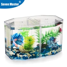 Acrylic Guppy Fish Tank Two Splits Aquarium Betta Fish Bowl Transparent Aquarium Hatchery Breeding Isolation Box