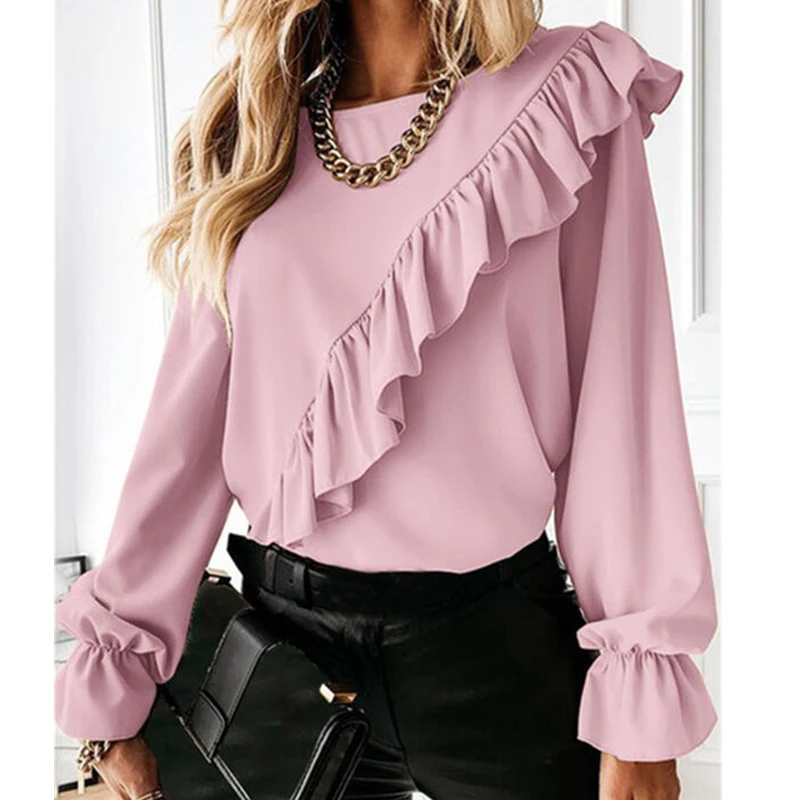Spring Stylish Women Sweets Blouse New O-neck Long Sleeve Women's Clothes Loose Elegant Chiffon Shirts Fashion Tops Blusas 18247
Spring Stylish Women Sweets Blouse New O-neck Long Sleeve Women's Clothes Loose Elegant Chiffon Shirts Fashion Tops Blusas 18247