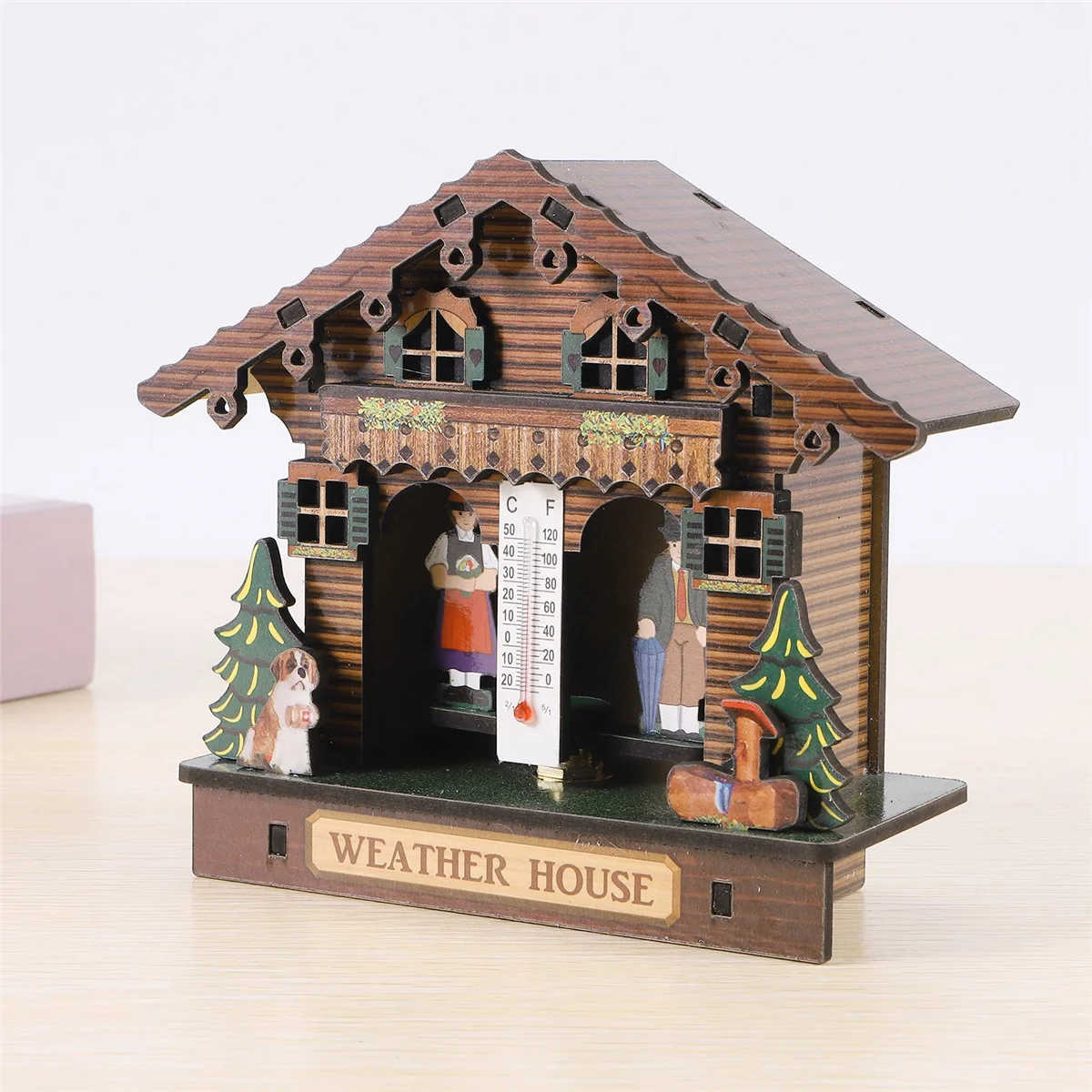 Weather House Forest Weather House with Man and Woman Wood Chalet Barometer Thermometer and Hygrometer
Weather House Forest Weather House with Man and Woman Wood Chalet Barometer Thermometer and Hygrometer