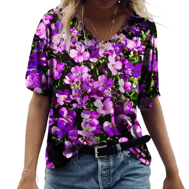 2021 Summer New Women Top Loose Floral Print Fashion Top Sexy V-Neck Short-Sleeved T-shirt Casual Pullover 5XL Trendy Streetwear
2021 Summer New Women Top Loose Floral Print Fashion Top Sexy V-Neck Short-Sleeved T-shirt Casual Pullover 5XL Trendy Streetwear